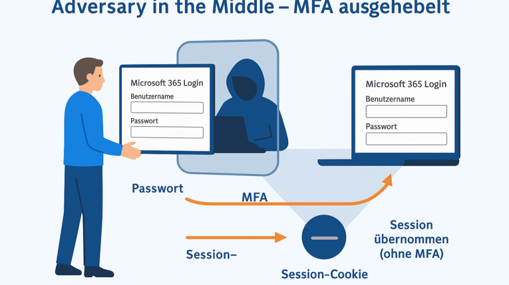 AiTM-Phishing: Wie Angreifer MFA (Mehrfaktor-Authentifizierung) umgehen und was wirklich schützt